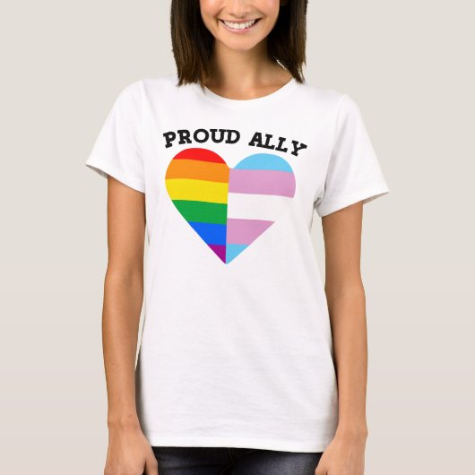 T-shirt Fière alliée LGBTQ (Devant)