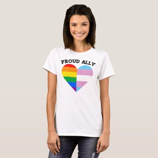 T-shirt Fière alliée LGBTQ (Devant entier)