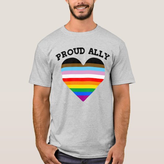 T-shirt Fière alliée Progrès Fierté (Devant)
