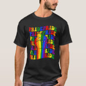 T-shirt Fière Ally Arc-en-ciel Poing Lgbt Rainbow Pride Ga (Devant)