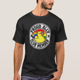 T-shirt Fière Ally Club Membre Rubber Duck Rainbow Gay Les
