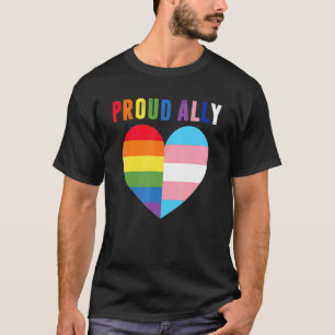 T-shirt Fière Ally Pride Lgbt Drapeau Transgenre Coeur Gay