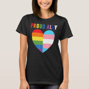 T-shirt Fière Ally Pride Lgbt Drapeau Transgenre Coeur Gay
