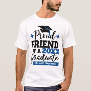 T-shirt Fière Ami 2022 diplômé noir bleu nom de moule