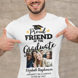 T-shirt Fière Ami du nom de la photo du diplômé