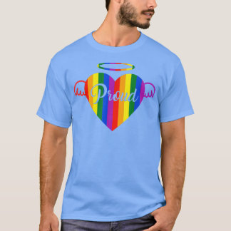 T-shirt Fière Ange Coeur LGBTQ Arc-en-ciel Fierté Coeur du