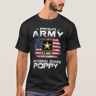 T-shirt Fière Armée Garde Nationale Poppy Avec Drapeau Amé