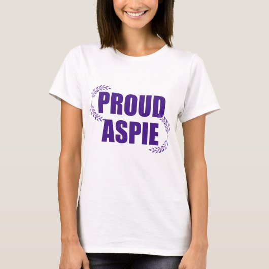 T-shirt Fière Aspie Joli Syndrome d'Asperger Violet (Devant)