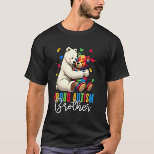 T-shirt Fière autisme Frère Ours Sensibilisation sur l'aut (Devant)
