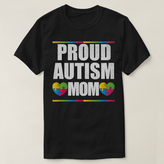 T-shirt Fière autisme maman mère de l'enfant autistique (Design devant)