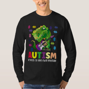 T-shirt Fière Autisme Rock Mon Propre Rythme Dinosaure Mus