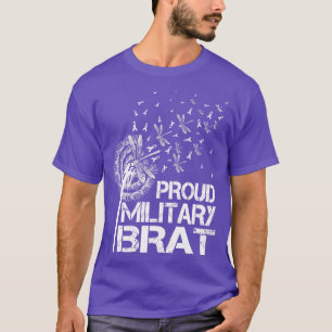 T-shirt Fière Brat Militaire Mois Enfant Militaire Purple 