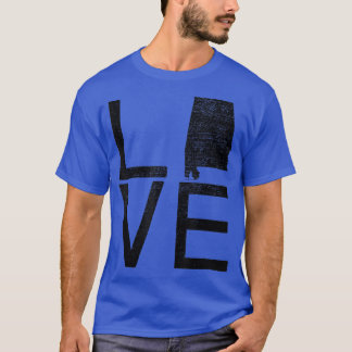 T-shirt Fière carte StateLOVE de l'Alabama aux USA 