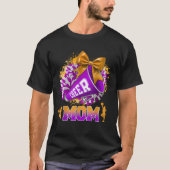 T-shirt Fière Cheval Maman Purple Or Pom Pom Mégaphone Coq (Devant)