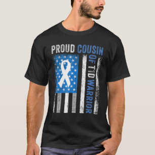 T-shirt Fière Cousin De T1D Guerrier États-Unis Drapeau Di
