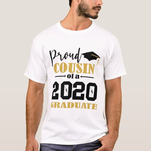 T-shirt Fière Cousin d'un diplômé de 2020 (Devant)