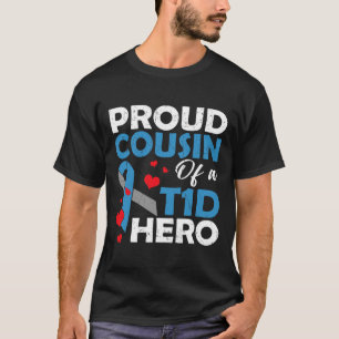 T-shirt Fière Cousine D'Un Héros De Diabète Type 1 Guerrie