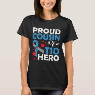 T-shirt Fière Cousine D'Un Héros De Diabète Type 1 Guerrie