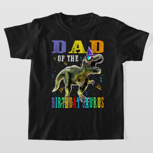 T-shirt Fière DAD De L'Anniversaire Saurus Dinosaur (Poser)
