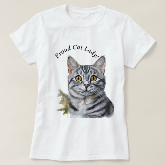 T-shirt Fière dame de chat (Design devant)
