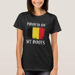 T-shirt Fière De Mes Racines Belges Drapeau Belge Belgique