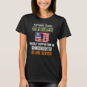 T-shirt Fière de soutenir ma petite-fille Garde nationale (Devant)
