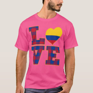 T-shirt Fière D'Être Colombienne J'Aime La Colombie Drapea