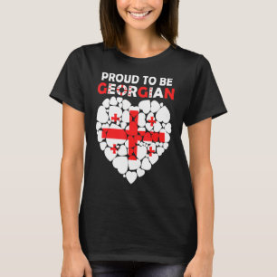 T-shirt Fière D'Être Géorgienne J'Aime Géorgie Drapeau Géo