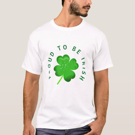 T-shirt Fière d'être Irlandais St Patrick Shamrock Clover (Devant)
