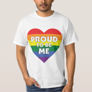 T-shirt Fière d'être moi gay pride drapeau coeur