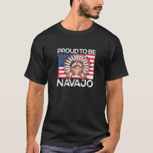 T-shirt Fière d'être Navajo Chat Natif Drapeau Américain F