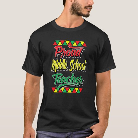 T-shirt Fière Enseignante du collège Mois de l'histoire no (Devant)