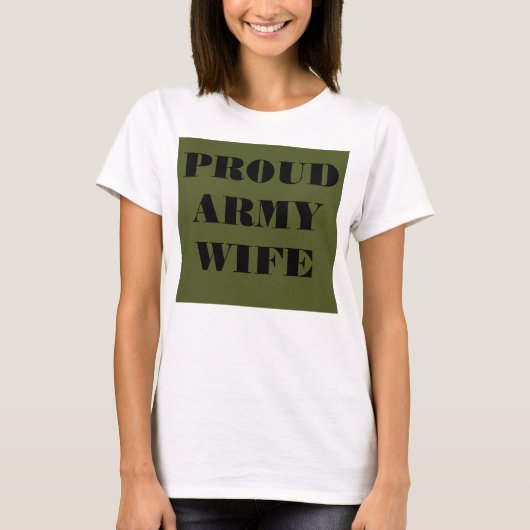 T-shirt Fière épouse de l'armée (Devant)