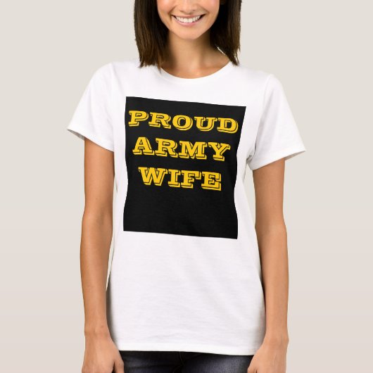 T-shirt Fière épouse de l'armée (Devant)