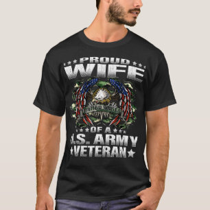 T-shirt Fière Épouse D'Un Vétéran Militaire Épouse Conjoin