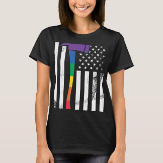 T-shirt Fière escouade de pompiers LGBT Rainbow Pride USA