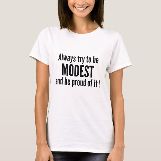 T-shirt Fière et modeste (Devant)