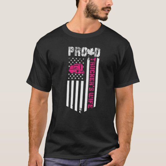 T-shirt Fière Femme De Trucker Arrêter La Coercition Usa C (Devant)