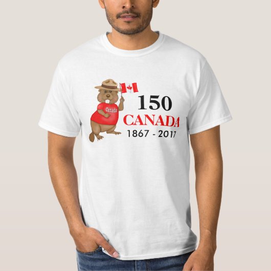 T-shirt Fière fête canadienne du castor 150 (Devant)