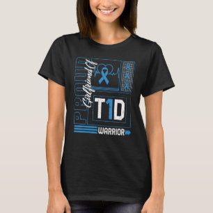 T-shirt Fière Fille De T1D Guerrier Diabète De Ruban Aw