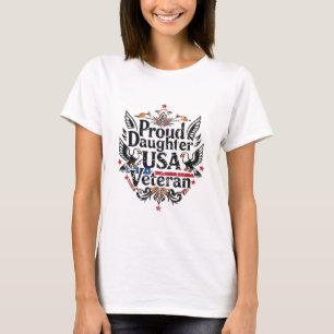 T-shirt Fière fille d'un vétéran des États-Unis armée amér