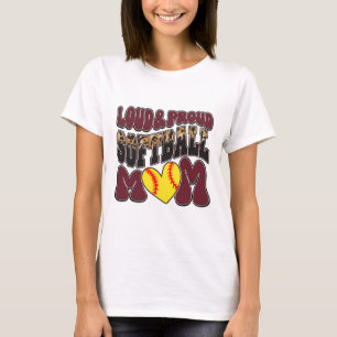 T-shirt Fière Fortement Douce Maman Équipe Marron Léopard