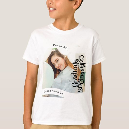 T-shirt FIÈRE Frère du DIPLÔME Classe photo de 2025 (Devant)