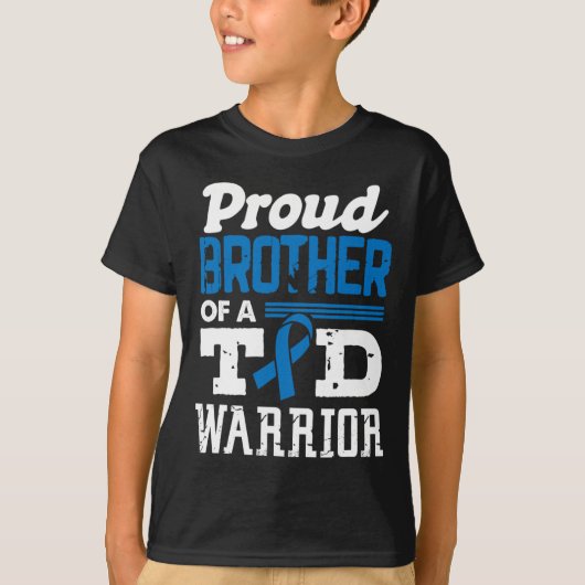 T-shirt Fière Frère D'Un Guerrier Du T1D Sensibilisation A (Devant)