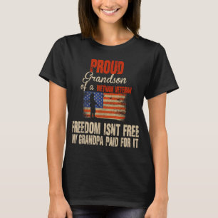 T-shirt Fière Grand-Fils Du Vietnam Famille Militaire Anci