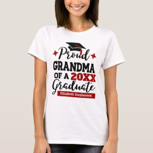 T-shirt Fière grand-mère de 2022 diplômé noir rouge goût