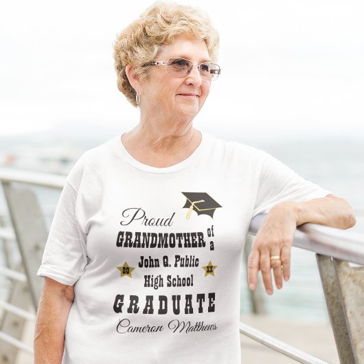 T-shirt Fière grand-mère de la Graduate Name Graduate Grad