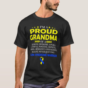 T-shirt Fière Grand-Mère Du Guerrier Du Syndrome De Down T