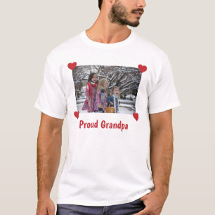 T-shirt Fière Grand-Père Amour Personnaliser Photo Faites 