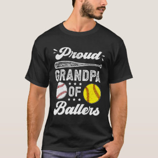 T-shirt Fière Grand-Père De Ballers Baseball Softball Gran